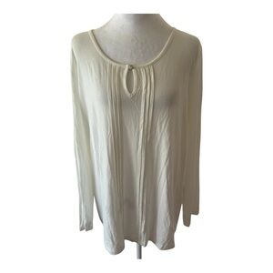 Cream Tie Front Ribbed Tunic